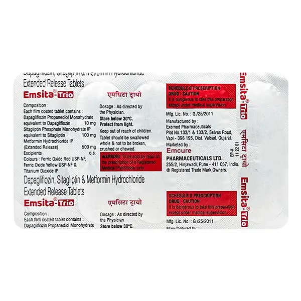 Emsita Trio 10mg/500mg/100mg Tablet ER